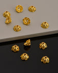 24K Gold Vermeil Filigree Bead Caps, Handmade Silver Bead Caps in 24K Gold, 925 Silver Bead Caps, Spacer Bead Caps, Jewelry Supplies, VM90
