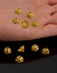 24K Gold Vermeil and 925 Silver Filigree Bead Caps, Handmade Silver Bead Caps, Gold Bead Caps, Spacer Bead Caps, Jewelry Supplies, M/VM90