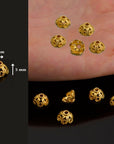 24K Gold Vermeil and 925 Silver Filigree Bead Caps, Handmade Silver Bead Caps, Gold Bead Caps, Spacer Bead Caps, Jewelry Supplies, M/VM90