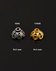 24K Gold Vermeil and 925 Silver Filigree Bead Caps, Handmade Silver Bead Caps, Gold Bead Caps, Spacer Bead Caps, Jewelry Supplies, M/VM90
