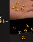 24K Gold Vermeil and 925 Silver Filigree Bead Caps, Handmade Silver Bead Caps, Gold Bead Caps, Spacer Bead Caps, Jewelry Supplies, M/VM91