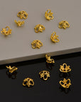 24K Gold Vermeil and 925 Silver Filigree Bead Caps, Handmade Silver Bead Caps, Gold Bead Caps, Spacer Bead Caps, Jewelry Supplies, M/VM91