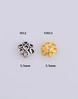 925 Sterling Silver & 24K Gold Vermeil 5.5mmBead Caps, Silver Bead Caps in Gold, Gold Plated Bead Caps, Jewelry Spacer Bead Caps, VM12/M12