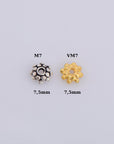 925 Sterling Silver & 24K Gold Vermeil 7.5mm Bead Caps, Gold Bead Caps, Solid Silver Bead Caps in Gold, Jewelry Spacer Bead Caps, VM7-M7