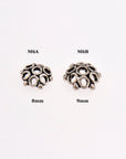 925 Sterling Silver 8-9mm Flower Bead Caps, Solid Silver Bead Caps, Flower Bead Caps, Oxidized Spacer Bead Cap, Jewelry Crafting Supply, M6B