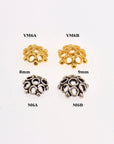 925 Sterling Silver & 24K Gold Vermeil Flower Bead Caps, Bead Caps, Gold Bead Caps, Silver Spacer Bead Caps, Jewelry Crafting, M/VM6A-B