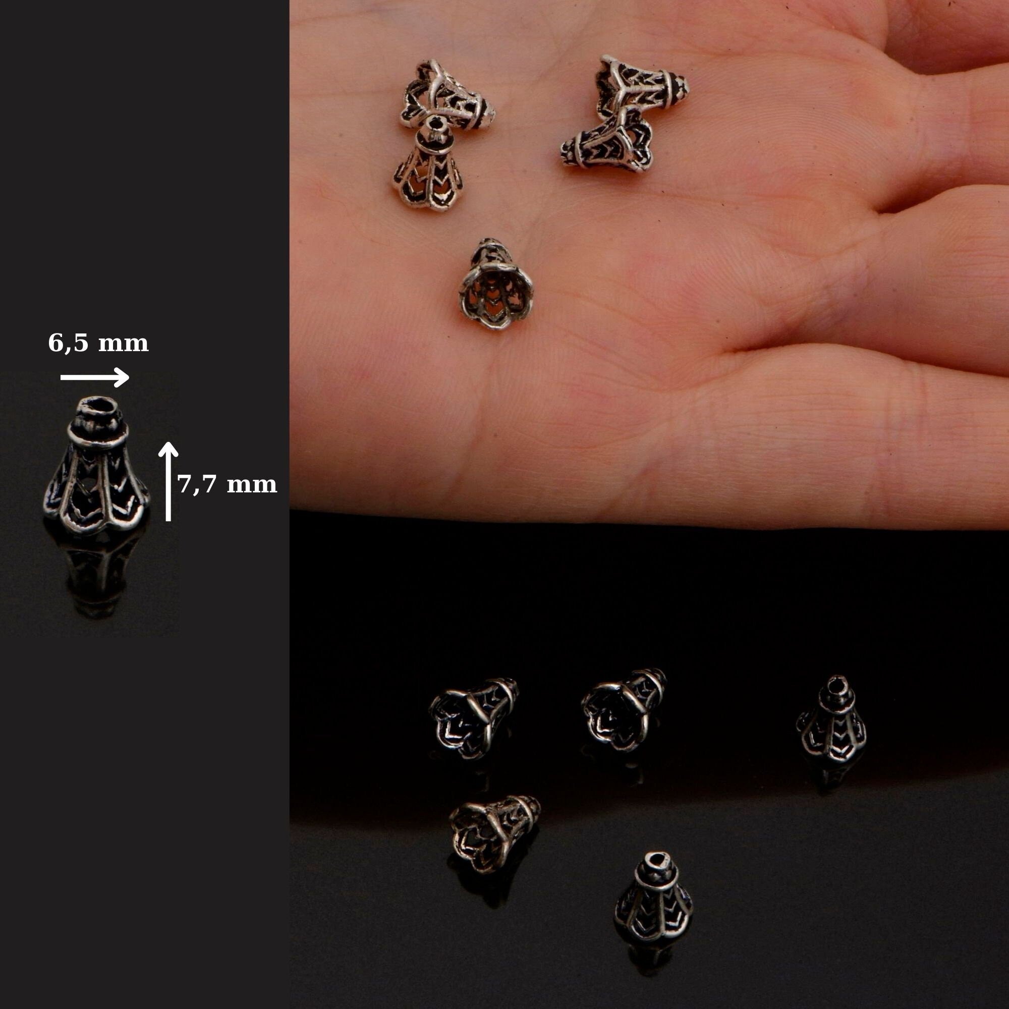 925 Sterling Silver Filigree Bead Caps, Handmade Silver Bead, Solid Silver Bead Caps, Spacer Bead Caps, Jewelry Supply, M92