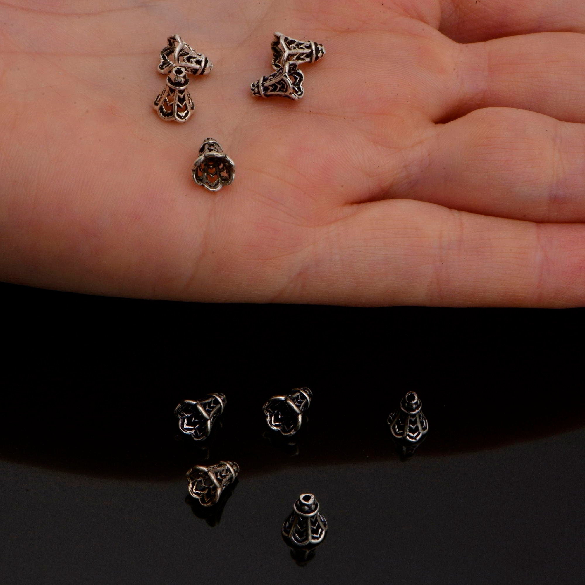 925 Sterling Silver Filigree Bead Caps, Handmade Silver Bead, Solid Silver Bead Caps, Spacer Bead Caps, Jewelry Supply, M92