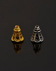 24K Gold Vermeil and 925 Silver Filigree Bead Caps, Handmade Silver Bead Caps, Gold Bead Caps, Spacer Bead Caps, Jewelry Supplies, M/VM92