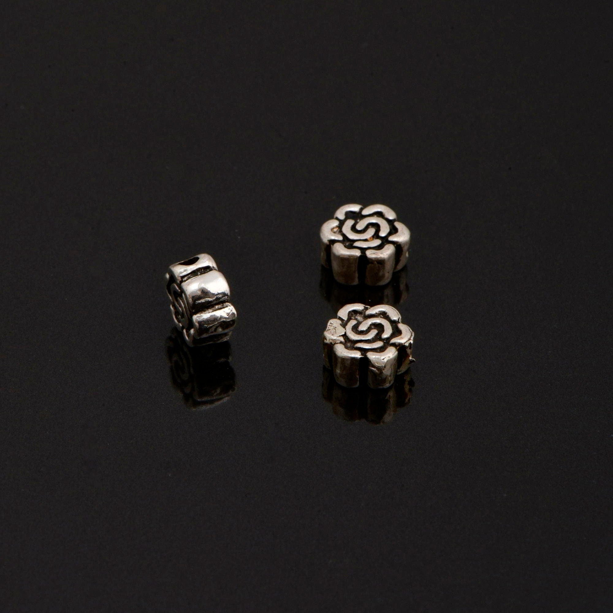 925 Sterling Silver Round Spacer Beads, Handmade Silver Spacer Beads, Solid Silver Spacer Beads, Jewelry Supply, M93