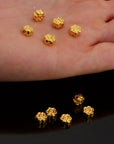 24K Gold Vermeil Round Spacer Beads, Handmade Silver Spacer Beads in 24K Gold, 925 Silver Spacer Beads, Jewelry Supplies, VM93