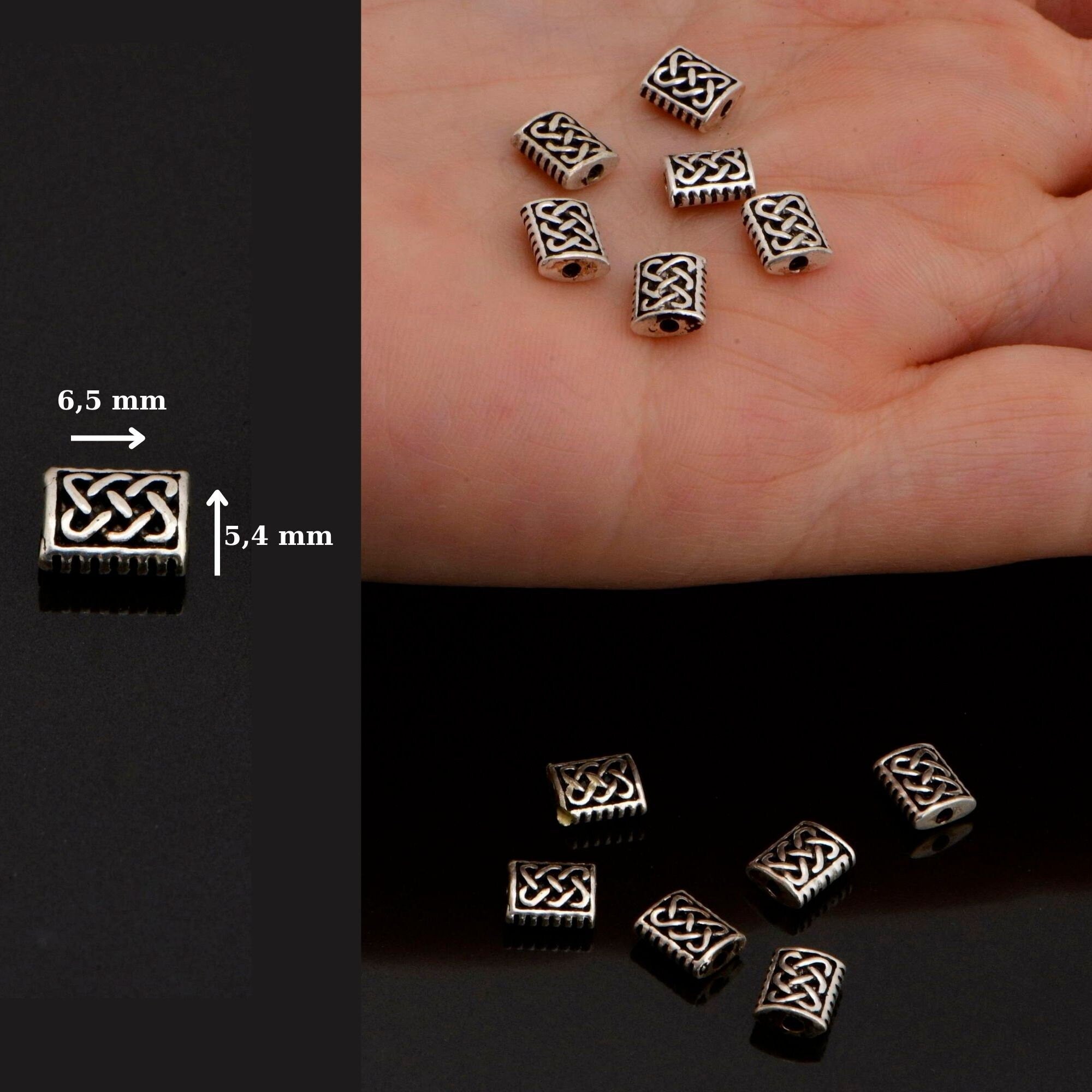 925 Sterling Silver Flat Tube Spacer Beads, Handmade Silver Spacer Beads, Solid Silver Spacer Beads, Jewelry Supply, M94