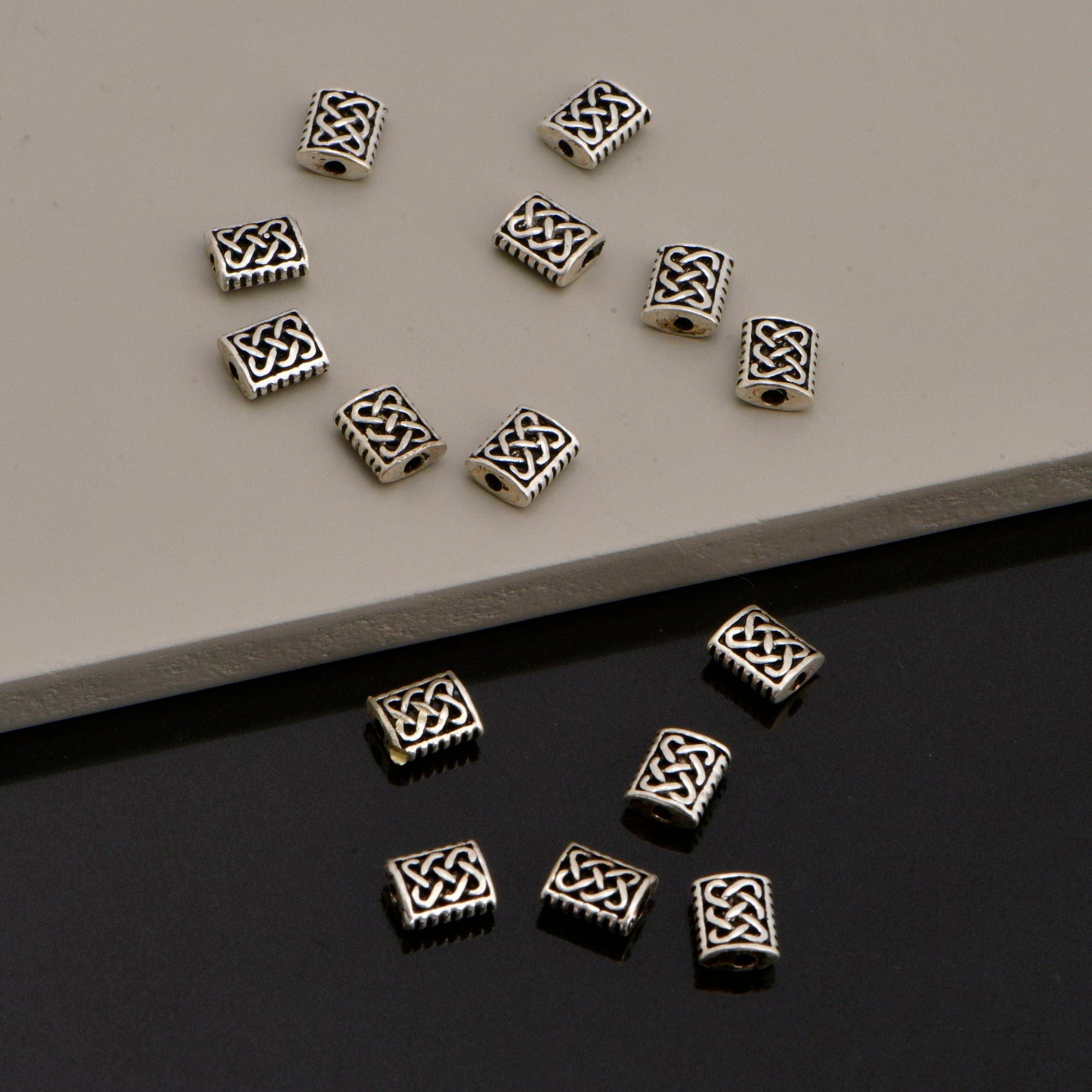 925 Sterling Silver Flat Tube Spacer Beads, Handmade Silver Spacer Beads, Solid Silver Spacer Beads, Jewelry Supply, M94