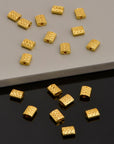 24K Gold Vermeil and 925 Silver Flat Tube Spacer Beads, Handmade Silver Spacer Beads İn Gold, Silver Spacer Beads, Jewelry Supplies, M/VM94
