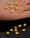 24K Gold Vermeil and 925 Silver Flat Tube Spacer Beads, Handmade Silver Spacer Beads İn Gold, Silver Spacer Beads, Jewelry Supplies, M/VM94