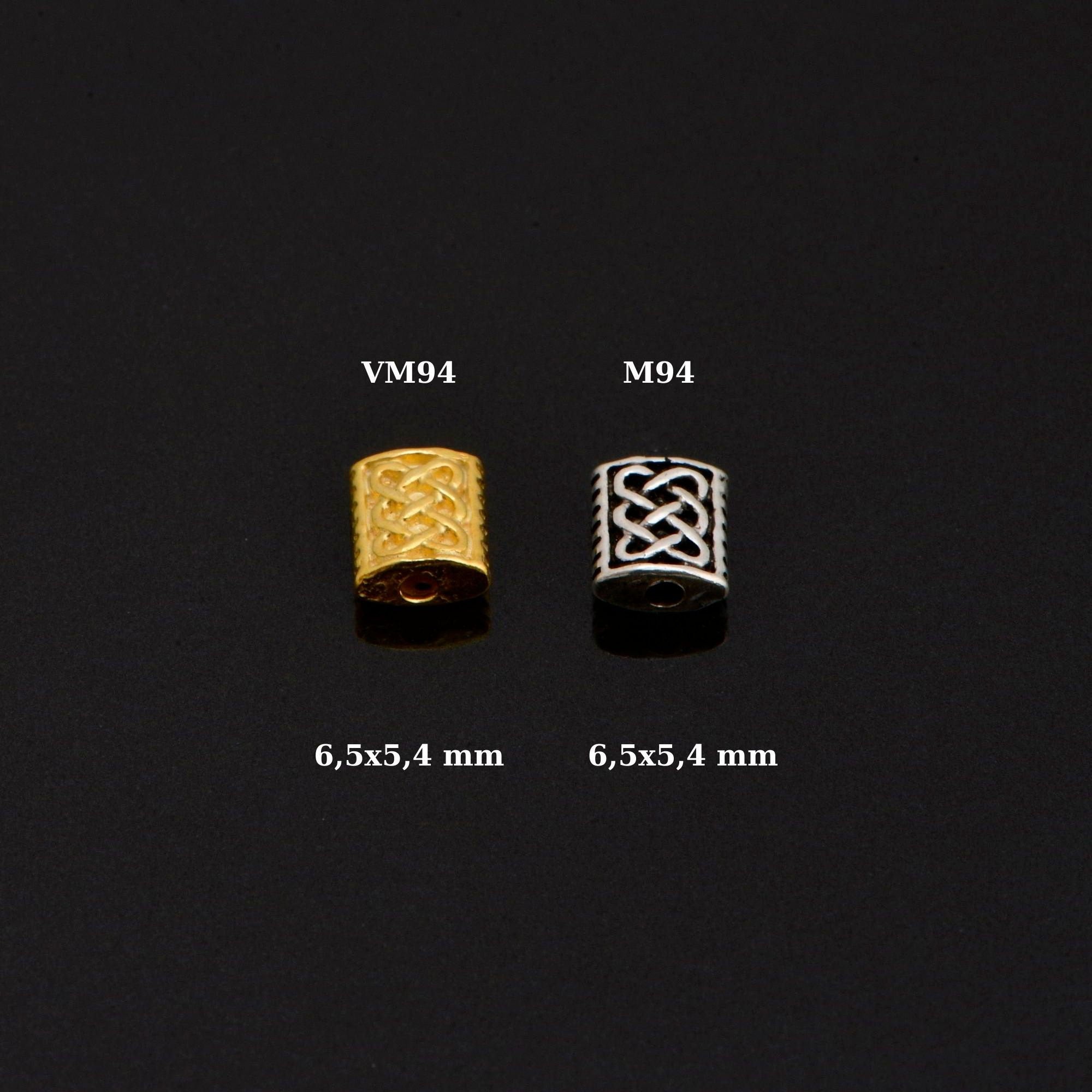 24K Gold Vermeil and 925 Silver Flat Tube Spacer Beads, Handmade Silver Spacer Beads İn Gold, Silver Spacer Beads, Jewelry Supplies, M/VM94