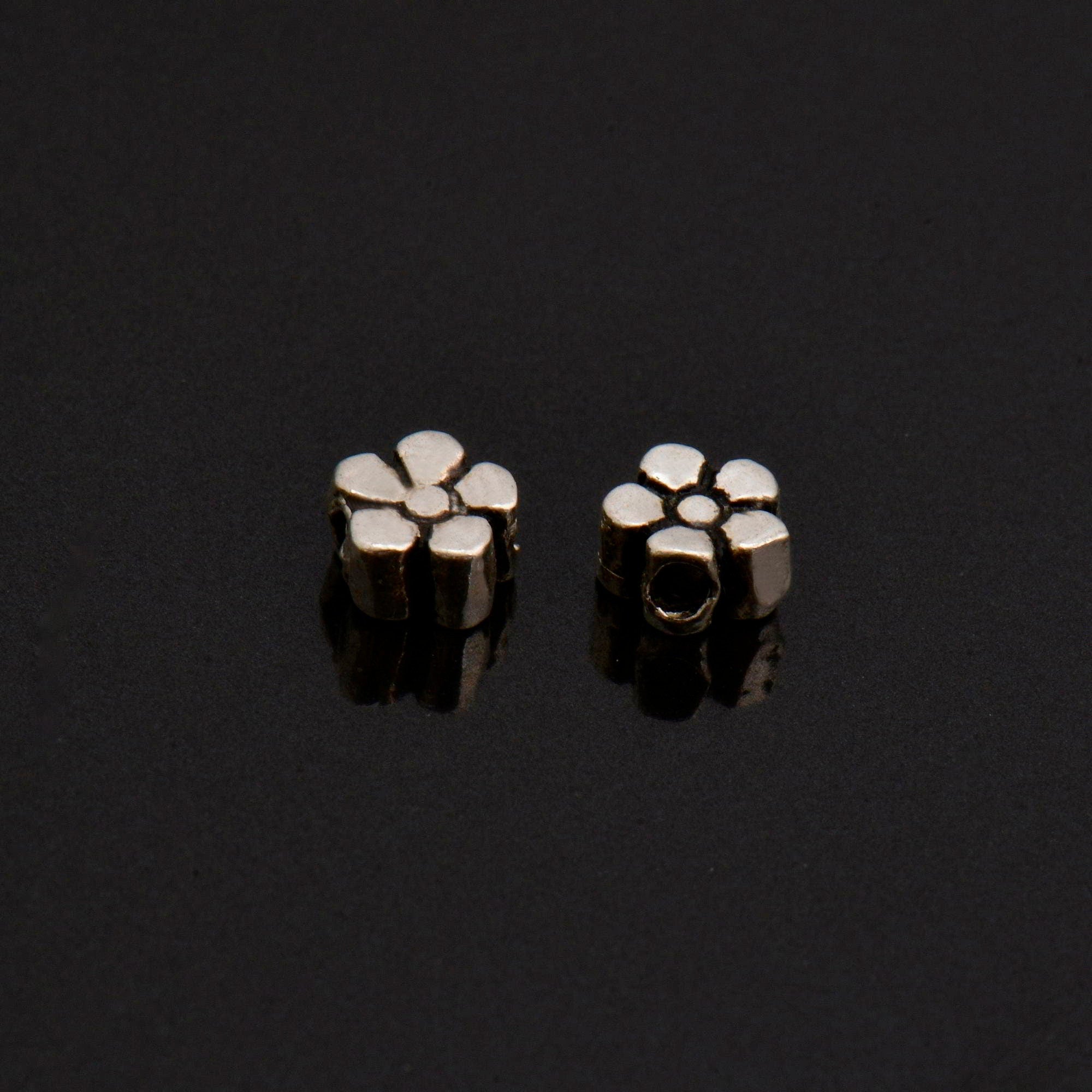 24K Gold Vermeil & 925 Silver Small Daisy Spacer Beads, Handmade Silver Spacer Beads in Gold, Spacer Beads, Jewelry Supplies, M/VM96