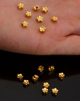 24K Gold Vermeil & 925 Silver Small Daisy Spacer Beads, Handmade Silver Spacer Beads in Gold, Spacer Beads, Jewelry Supplies, M/VM96
