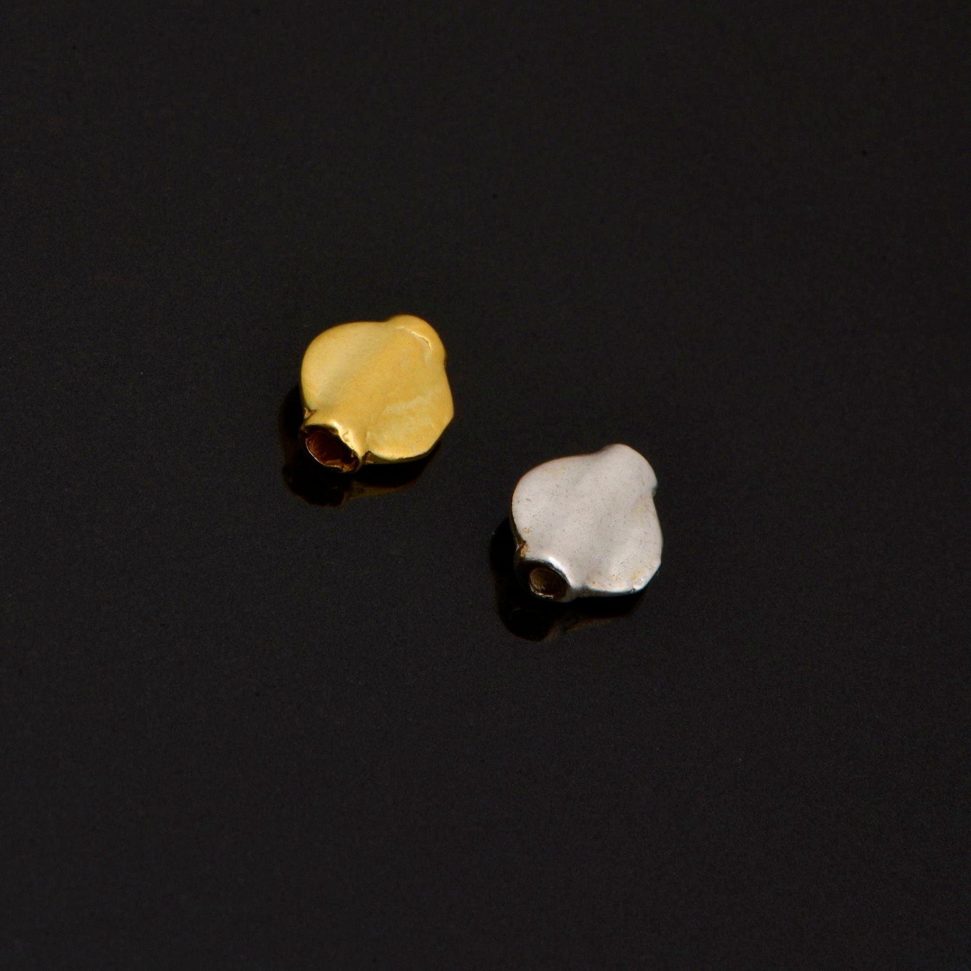 24K Gold Vermeil & 925 Silver UFO Spacer Beads, Handmade Silver Spacer Beads in 24K Gold, Gold Spacer Beads, Jewelry Supplies, M/VM97