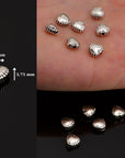 925 Sterling Silver Heart Spacer Beads, Handmade Silver Spacer Beads, Solid Silver Spacer Beads, Jewelry Supply, M99