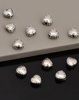 925 Sterling Silver Heart Spacer Beads, Handmade Silver Spacer Beads, Solid Silver Spacer Beads, Jewelry Supply, M99