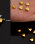 24K Gold Vermeil Heart Spacer Beads, Handmade Silver Spacer Beads in 24K Gold, 925 Silver Spacer Beads, Jewelry Supplies, VM99