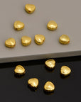 24K Gold Vermeil Heart Spacer Beads, Handmade Silver Spacer Beads in 24K Gold, 925 Silver Spacer Beads, Jewelry Supplies, VM99