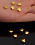 24K Gold Vermeil Heart Spacer Beads, Handmade Silver Spacer Beads in 24K Gold, 925 Silver Spacer Beads, Jewelry Supplies, VM99