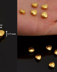 24K Gold Vermeil and 925 Silver Heart Spacer Beads, Handmade Silver Spacer Beads in Gold, 925 Silver Spacer Beads, Jewelry Supplies, M/VM99