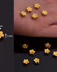24K Gold Vermeil Big Daisy Spacer Beads, Handmade Silver Spacer Beads in 24K Gold, 925 Silver Spacer Beads, Jewelry Supplies, VM100