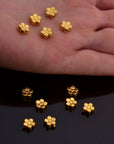 24K Gold Vermeil Big Daisy Spacer Beads, Handmade Silver Spacer Beads in 24K Gold, 925 Silver Spacer Beads, Jewelry Supplies, VM100