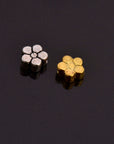 24K Gold Vermeil & 925 Silver Big Daisy Spacer Beads, Handmade Silver Spacer Beads in Gold, Silver Spacer Beads, Jewelry Supplies, M/VM100