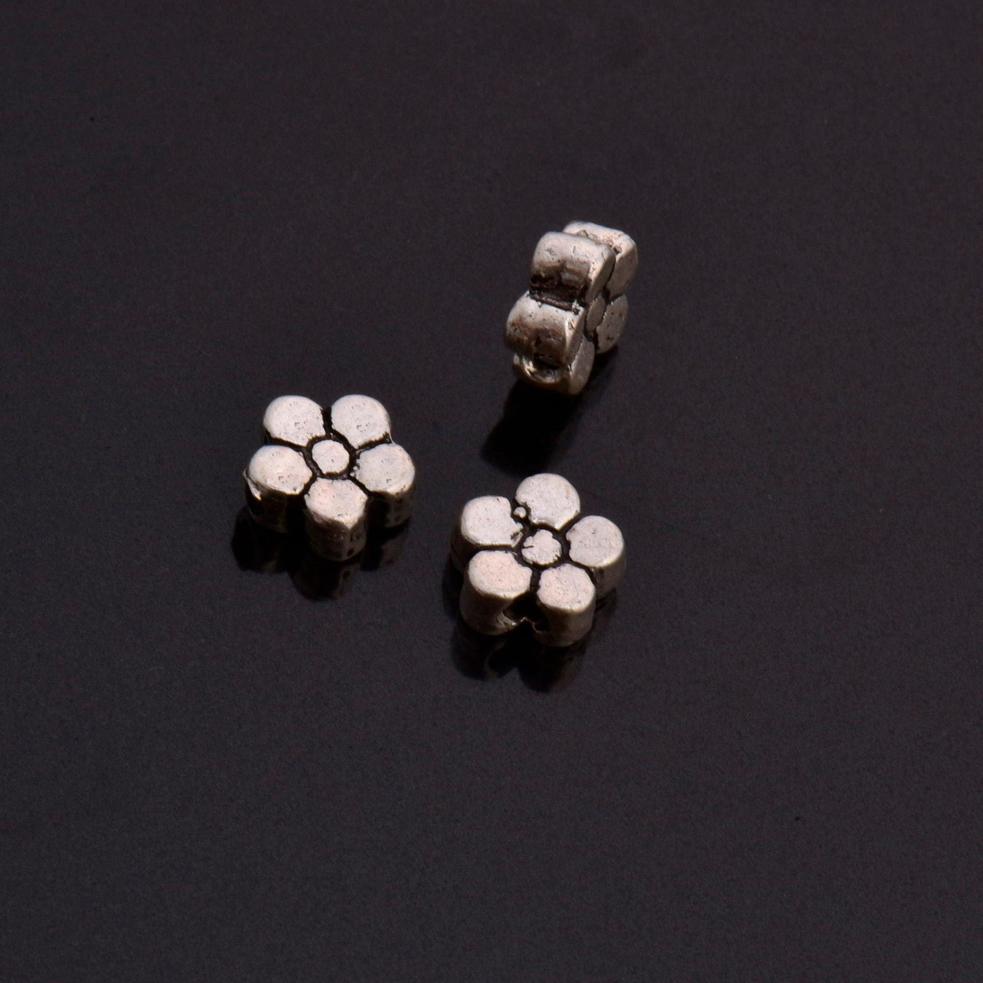 24K Gold Vermeil & 925 Silver Big Daisy Spacer Beads, Handmade Silver Spacer Beads in Gold, Silver Spacer Beads, Jewelry Supplies, M/VM100