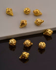 24K Gold Vermeil and 925 Silver Filigree Beads, Handmade Silver Beads in Gold, Solid Silver Beads, Spacer Beads, Jewelry Supply, M/VM111