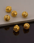 24K Gold Vermeil and 925 Silver Filigree Beads, Handmade Silver Beads in Gold, Solid Silver Beads, Spacer Beads, Jewelry Supply, M/VM112