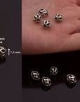 925 Sterling Silver Filigree Beads, Handmade Silver Beads, Solid Silver Beads, Spacer Beads, Jewelry Supply, M113