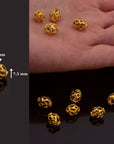 24K Gold Vermeil Filigree Beads, Handmade Silver Beads in 24K Gold, 925 Solid Silver Beads, Spacer Beads, Jewelry Supply, VM113