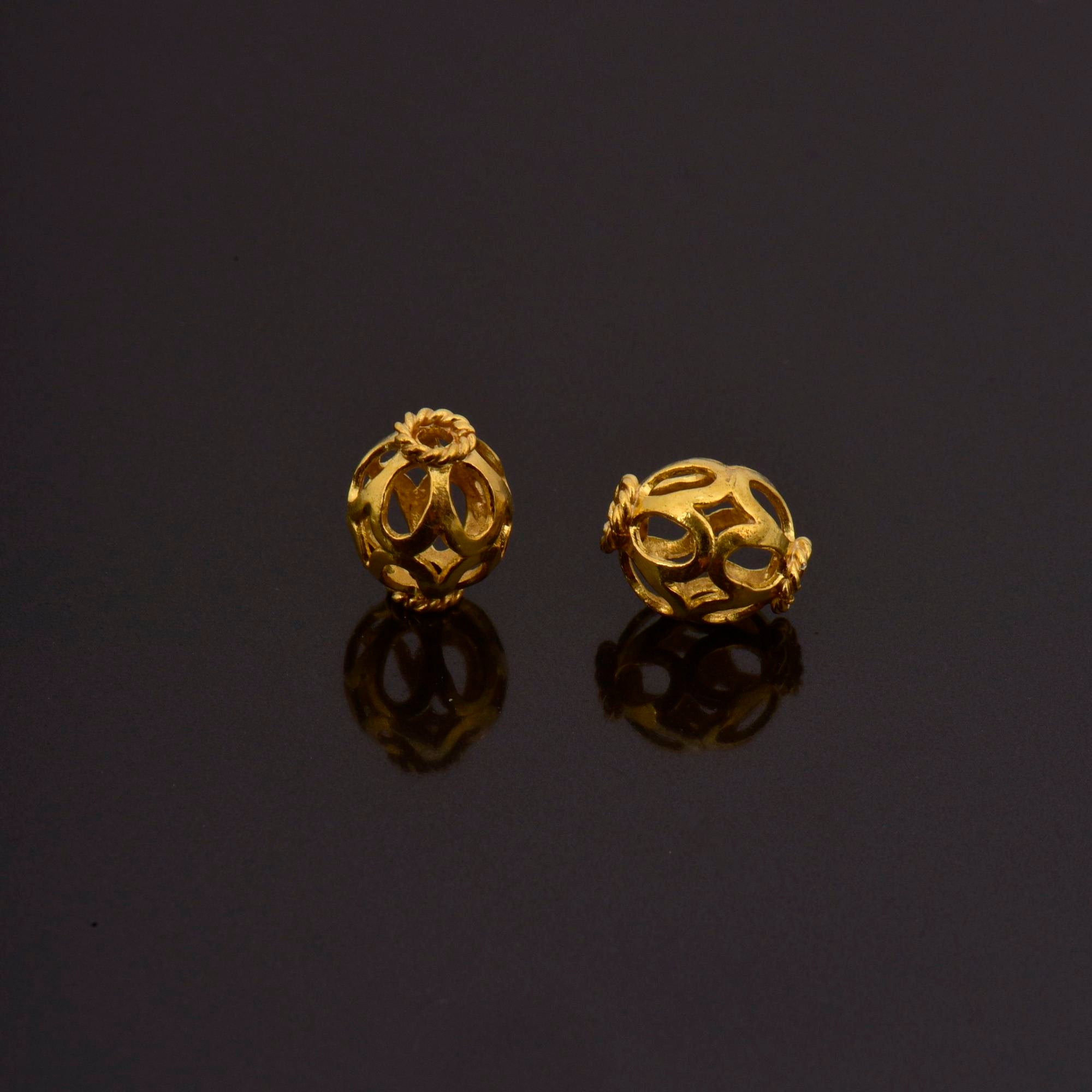 24K Gold Vermeil Filigree Beads, Handmade Silver Beads in 24K Gold, 925 Solid Silver Beads, Spacer Beads, Jewelry Supply, VM113