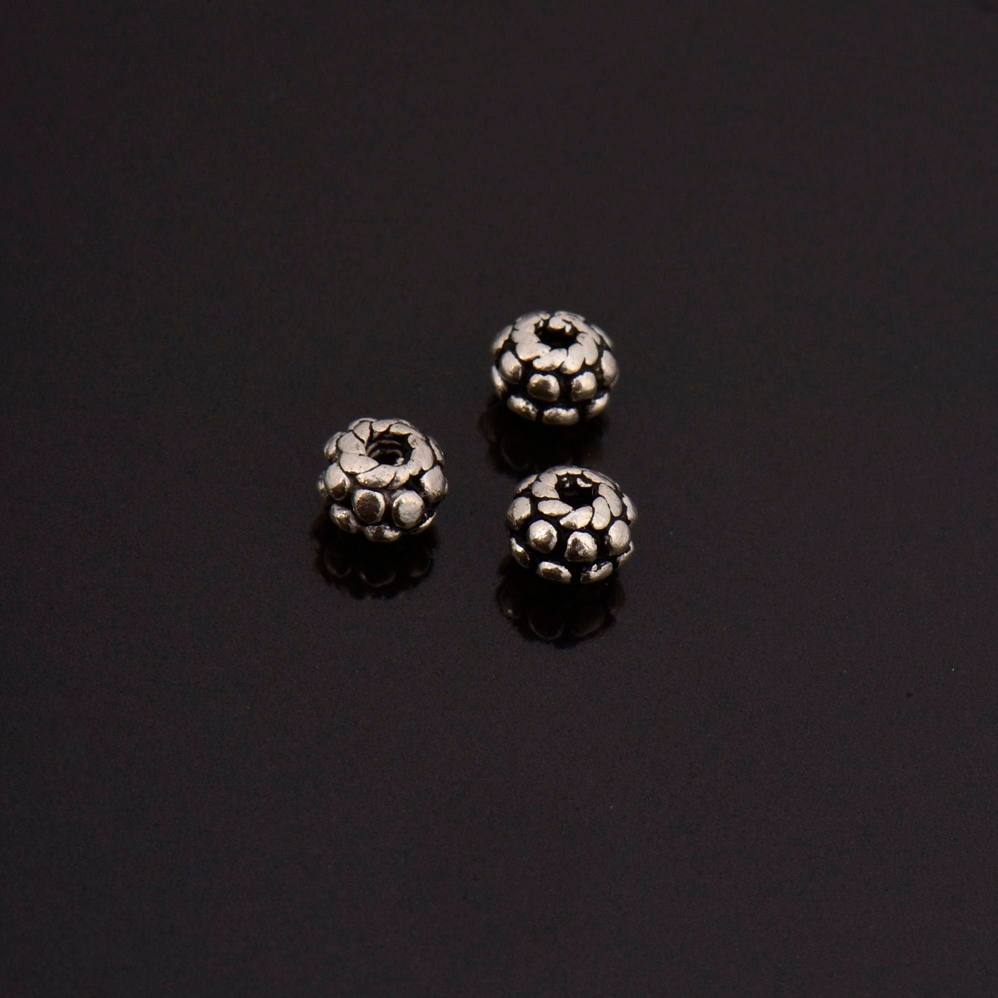 925 Sterling Silver Filigree Beads, Handmade Silver Beads, Solid Silver Beads, Spacer Beads, Jewelry Supply, M114