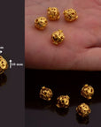 24K Gold Vermeil and 925 Silver Filigree Beads, Handmade Silver Beads in 24K Gold, Solid Silver Beads, Spacer Beads, Jewelry Supply, M/VM115