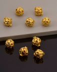 24K Gold Vermeil and 925 Silver Filigree Beads, Handmade Silver Beads in 24K Gold, Solid Silver Beads, Spacer Beads, Jewelry Supply, M/VM115