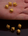 24K Gold Vermeil and 925 Silver Filigree Beads, Handmade Silver Beads in 24K Gold, Solid Silver Beads, Spacer Beads, Jewelry Supply, M/VM115