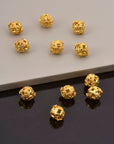 24K Gold Vermeil Filigree Beads, Handmade Silver Beads in 24K Gold, 925 Solid Silver Beads, Spacer Beads, Jewelry Supply, VM116