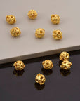24K Gold Vermeil and 925 Silver Filigree Beads, Handmade Silver Beads in Gold, Solid Silver Beads, Spacer Beads, Jewelry Supply, M/VM116