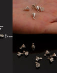 925 Sterling Silver and 24 K Gold Vermeil Peg Bail Hand Made Bead Caps for Half Drilled Beads, M75/VM75