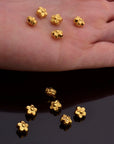 24K Gold Vermeil Flower Spacer Beads, Handmade Silver Spacer Beads in 24K Gold, 925 Silver Spacer Beads, Jewelry Supplies, VM101