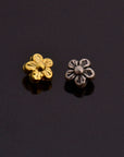 24K Gold Vermeil and 925 Silver Flower Spacer Beads, Handmade Silver Spacer Beads in Gold, Silver Spacer Beads, Jewelry Supplies, M/VM101