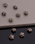 24K Gold Vermeil and 925 Silver Flower Spacer Beads, Handmade Silver Spacer Beads in Gold, Silver Spacer Beads, Jewelry Supplies, M/VM101