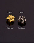 24K Gold Vermeil and 925 Silver Flower Spacer Beads, Handmade Silver Spacer Beads in Gold, Silver Spacer Beads, Jewelry Supplies, M/VM101