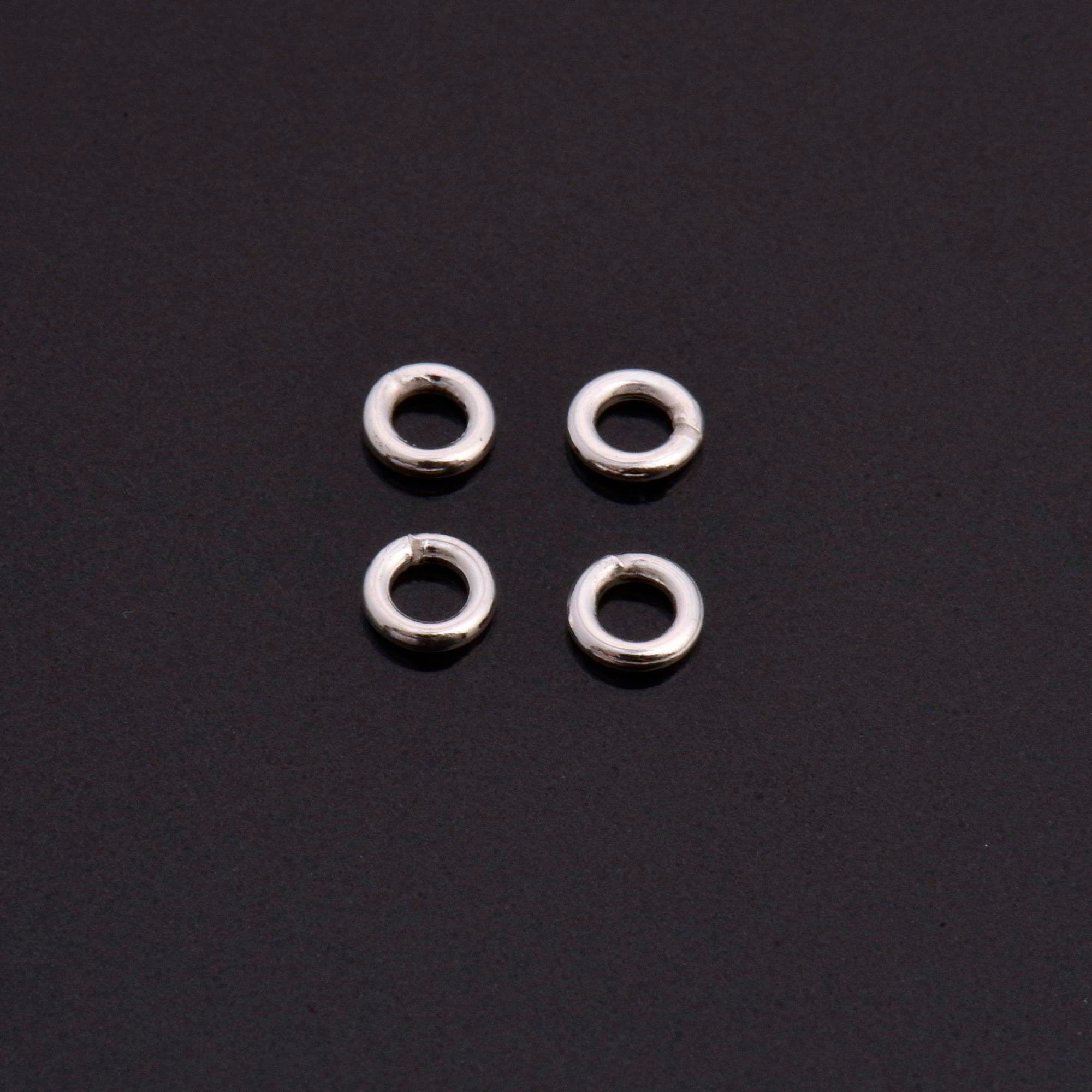 Dia 4mm & Ga.2 925 Sterling Silver CLOSED Jump Rings, tough, High Quality in silver hollow Rings, Jewelry Supplies, Findings, M103A